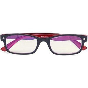 CessBlu Black Red Rectangle Blue Light 0.5 Reading Nerd Glasses Readers 84730